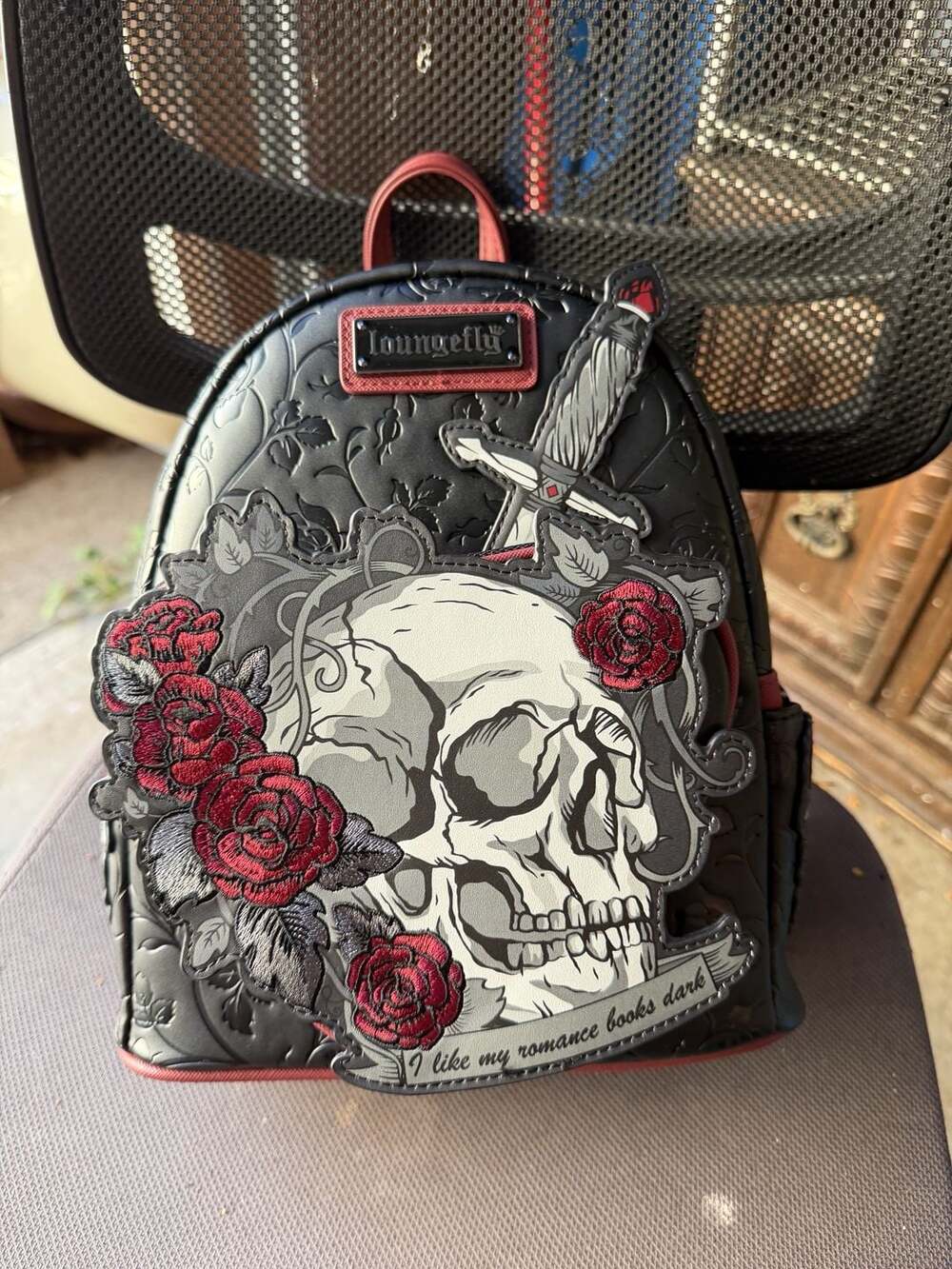 Loungefly Dark Romance Skull Roses Mini Backpack Exclusive